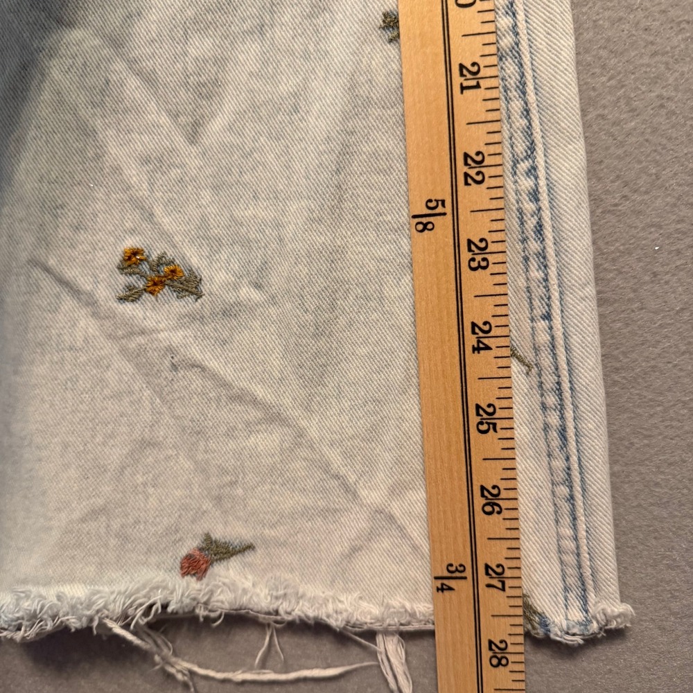 Driftwood Floral Embroidered Wide Leg Jeans Light Wash Blue Women Size 31 - Picture 5 of 15
